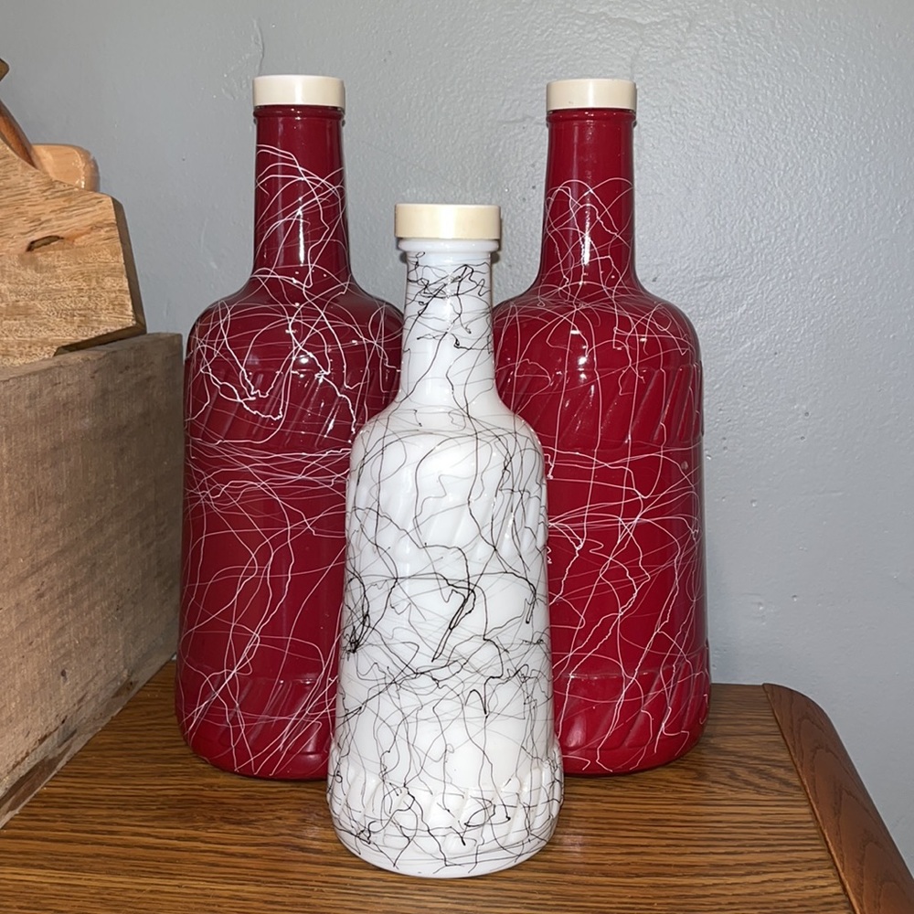 Vintage Hazel Atlas Milk Glass Decanter Bottle Decanter Growler Crowler Lot
